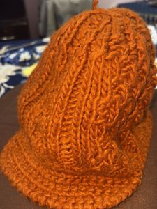 Handmade Knitted Beanie Brown Hat