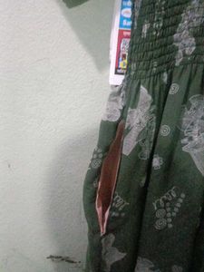 Floral Print Olive Green gown