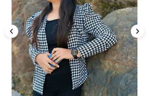 Houndstooth Print Jacket