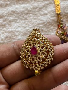 Gold and Ruby Stud Earrings