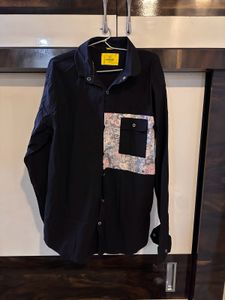 men Unique Black Casual Shirt