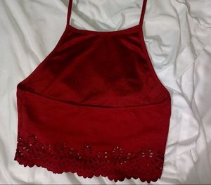 Shein Maroon Crop Top