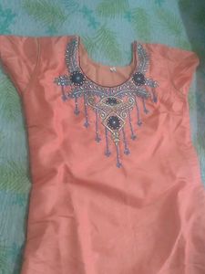 Colour- Fluorescent Orange Kurta