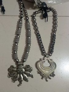 Silver Tone Necklace Set