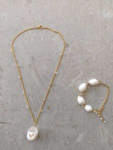 Hand made real seashell - gold plated jewellery se