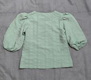 Baloon Sleeves Sea Green Top