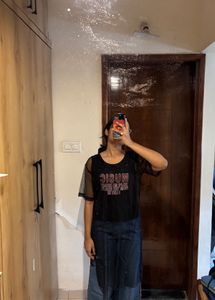 Black Net Top With Inner