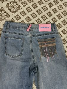 Ripped Wide-Leg Denim Jeans