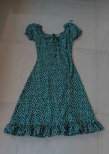 Green Floral Mini Dress