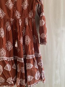 Boho Brown Print Dress