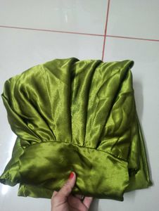 Olive Green Satin Top