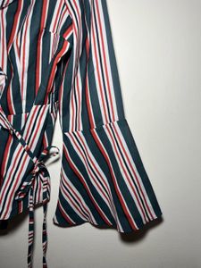 Striped Wrap Top