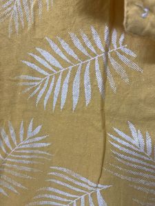 Yellow Leaf Print Shirt