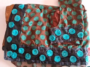 Beautiful  Sarre With Blouse Free Delicate