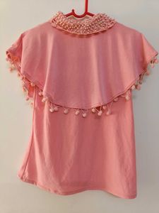 Cute Pink Top with Pom-Poms