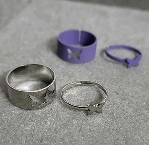 Butterfly Rings (Set of 2)