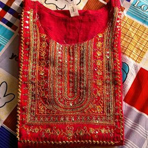 pink Embroidered Kurta