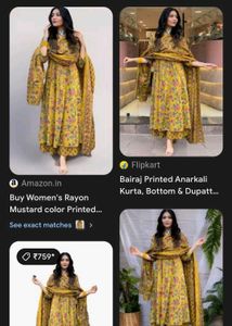 Nermosa Printed Anarkali Kurta Set