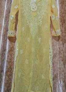 Yellow Embroidered Kurta