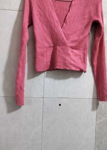 Stylish Pink Sweater Top