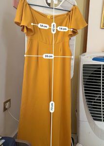 💛 Mustard Off-Shoulder Jumpsuit I| Elegant Fit |