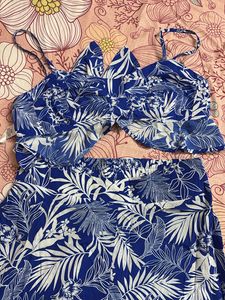 Blue Printed Top With Trousers