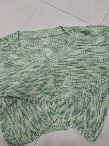 Green Knit Crop Top
