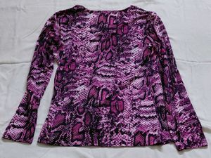 Night Studio Purple Snake Print Top