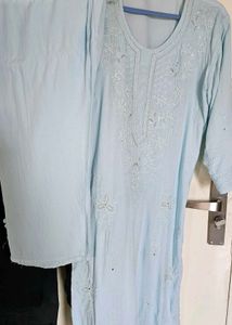 Hand Embroidered Chikan Suit
