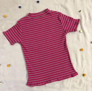 Magenta Ribbed Top