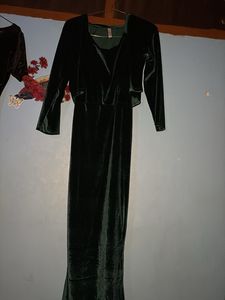 Elegant Green Velvet Dress