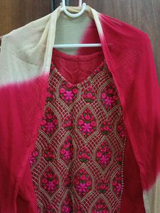 Embroidered Stitched Kurta Set