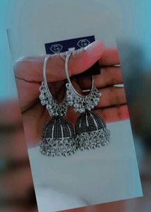 Silver Jhumka Earrings