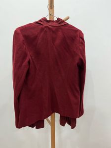 maroon Open Front Cardigan
