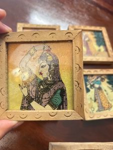 Set Of 4 Hand painted Wooden Coaster