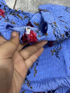 Floral Print Blue Top