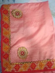 Peach Saree with Embellishments