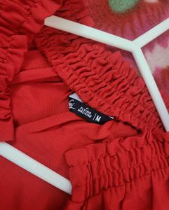 Red Button-Down Top