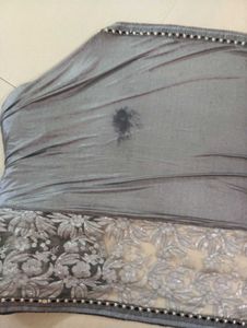 Elegant Silver Saree