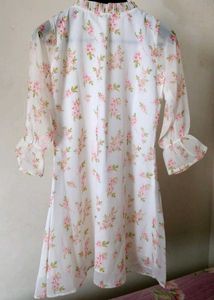 Floral Print Chiffon Mini Dress