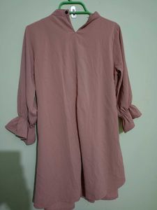 Women A-line Pink Dress