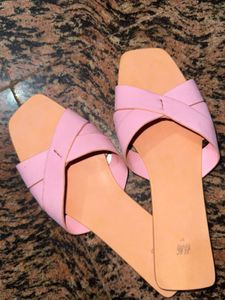 H&M Pink Criss-Cross Slides