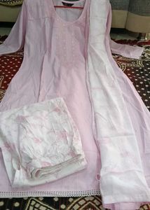 Pink Embroidered Kurta Set