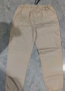 Beige Cargo Joggers