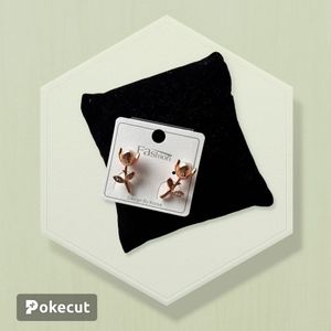 Rose Bloom Stud Earrings – Gold Plated