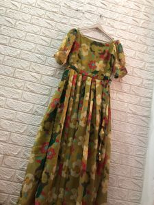 🌷Floral Print Dress fabric georgette and organza