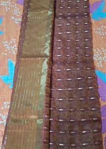 Beautiful Golden Work Silk Saree