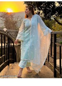 Lace Green  Kurti Set