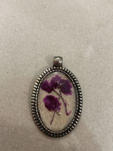 Purple Flower Resin Pendant