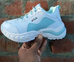 Fila White & Blue Sneakers